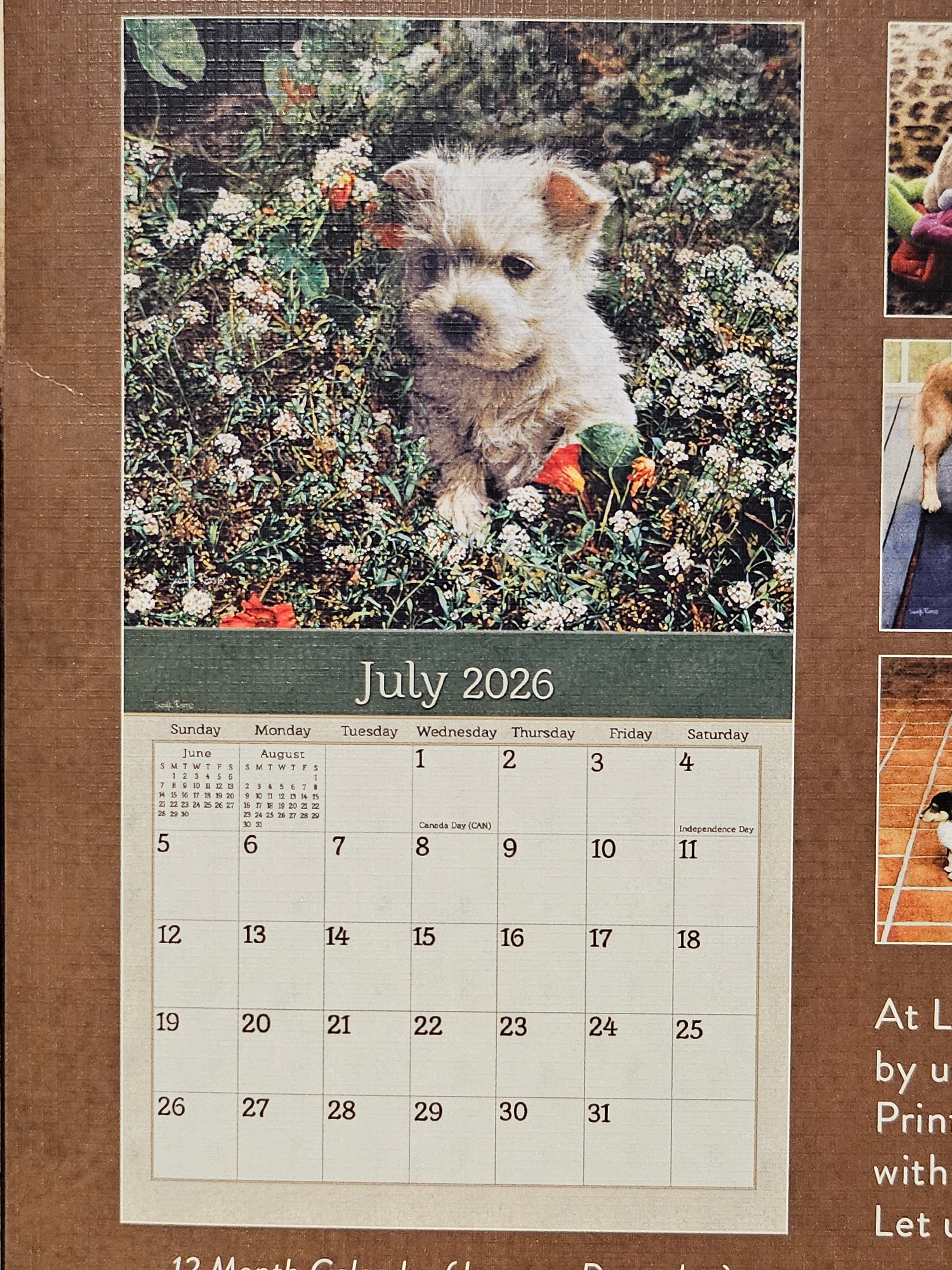 2026 - The Legacy Puppies Calendar - by Sueellen Ross - WCA103852
