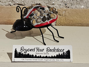 Metal Ladybug with Stone-decorated Wings - Small
