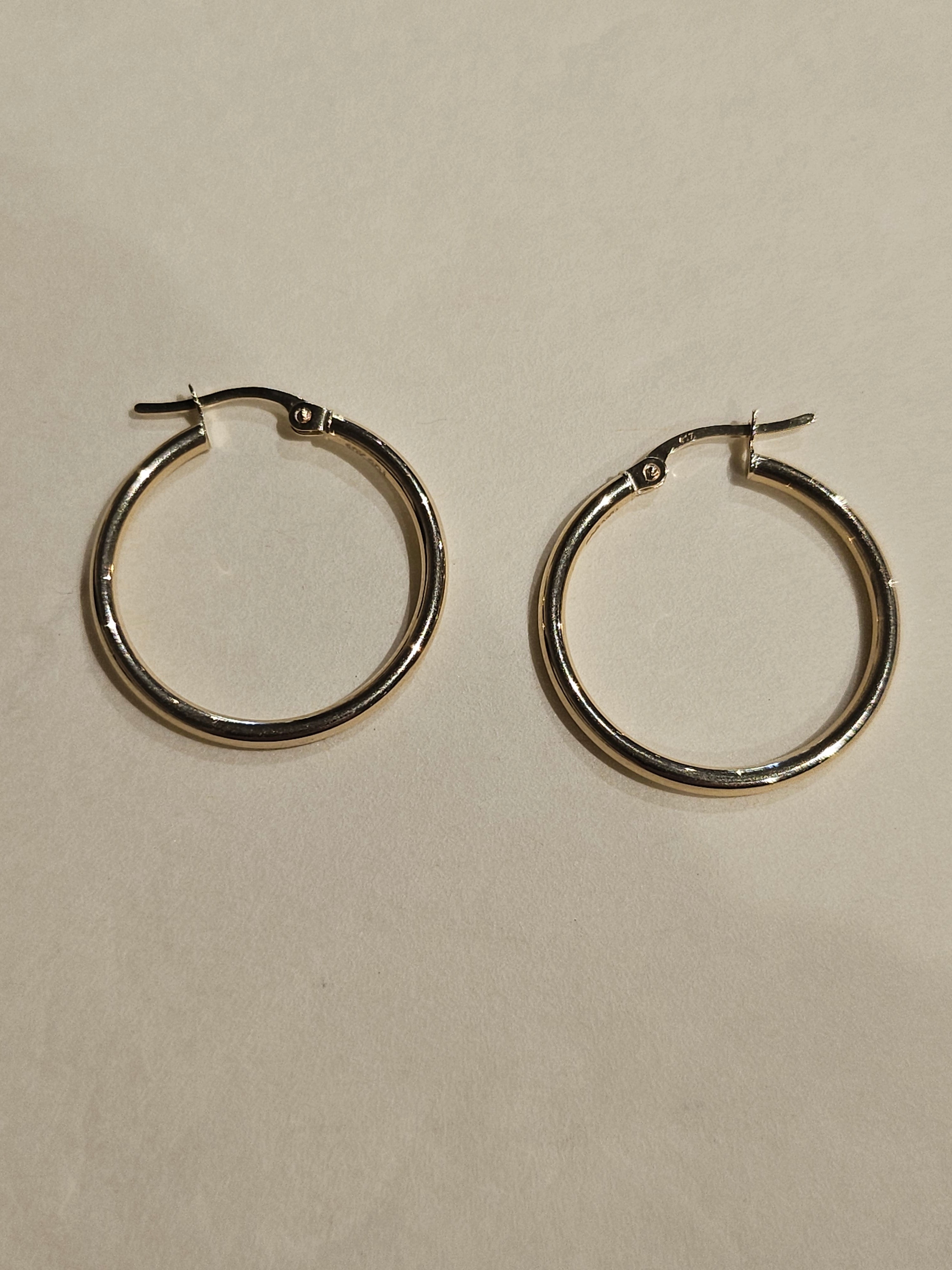 Hoop Earrings - 22mm - Yellow Gold 10Kt - Polished - $266