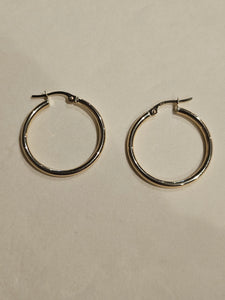 Hoop Earrings - 22mm - Yellow Gold 10Kt - Polished - $266