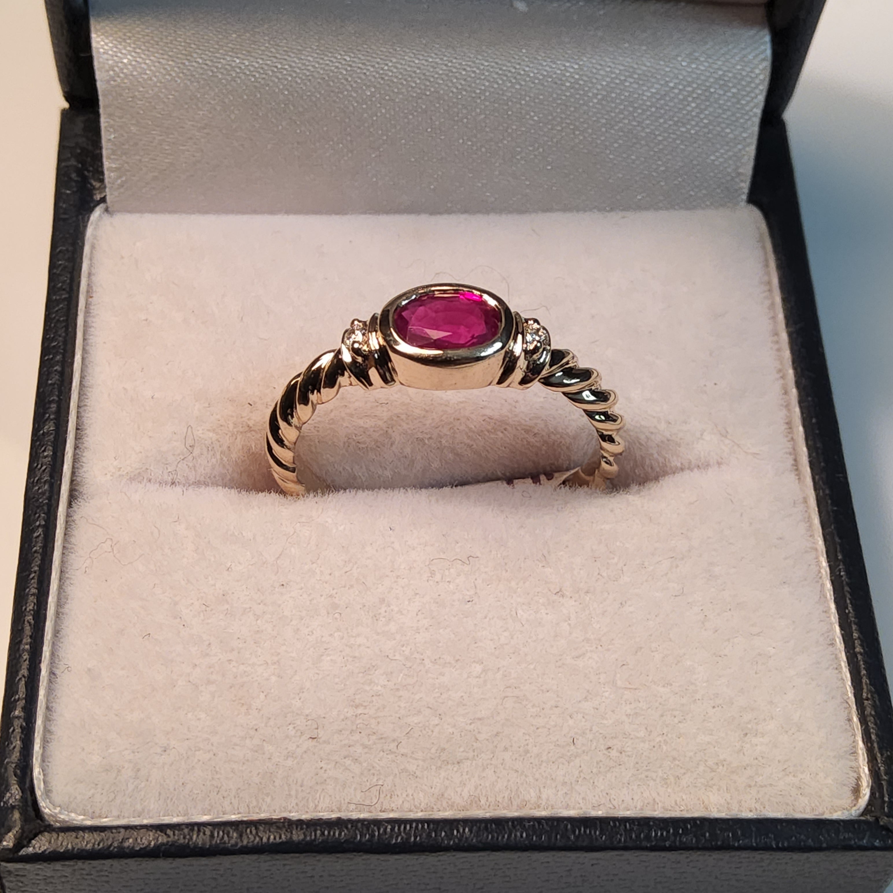 Oval Cut Ruby Ring with Diamonds (2)