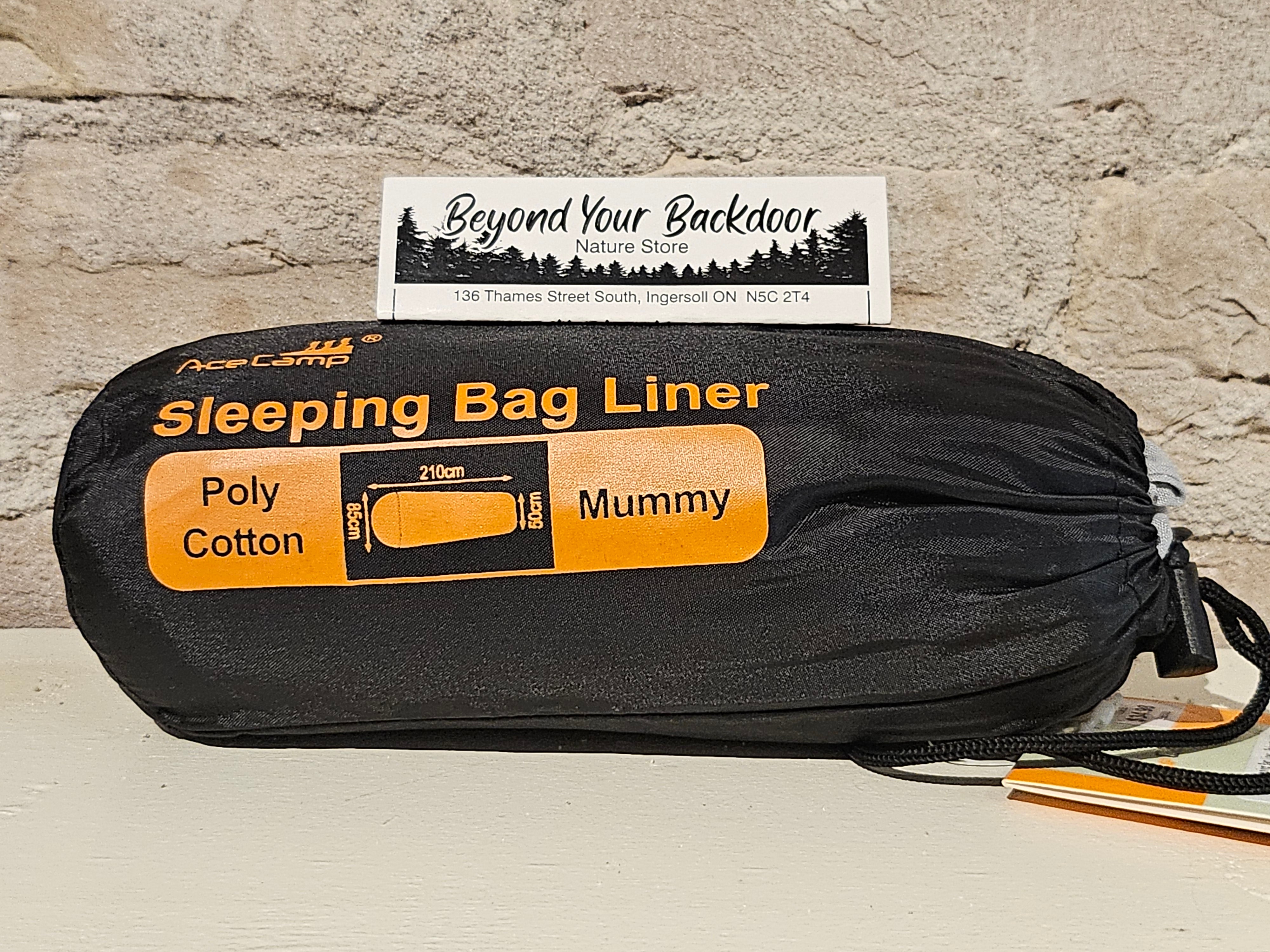 Ace Camp Sleeping Bag Liner -Poly Cotton - Mummy Style - 50-85cm x 210cm - 3965