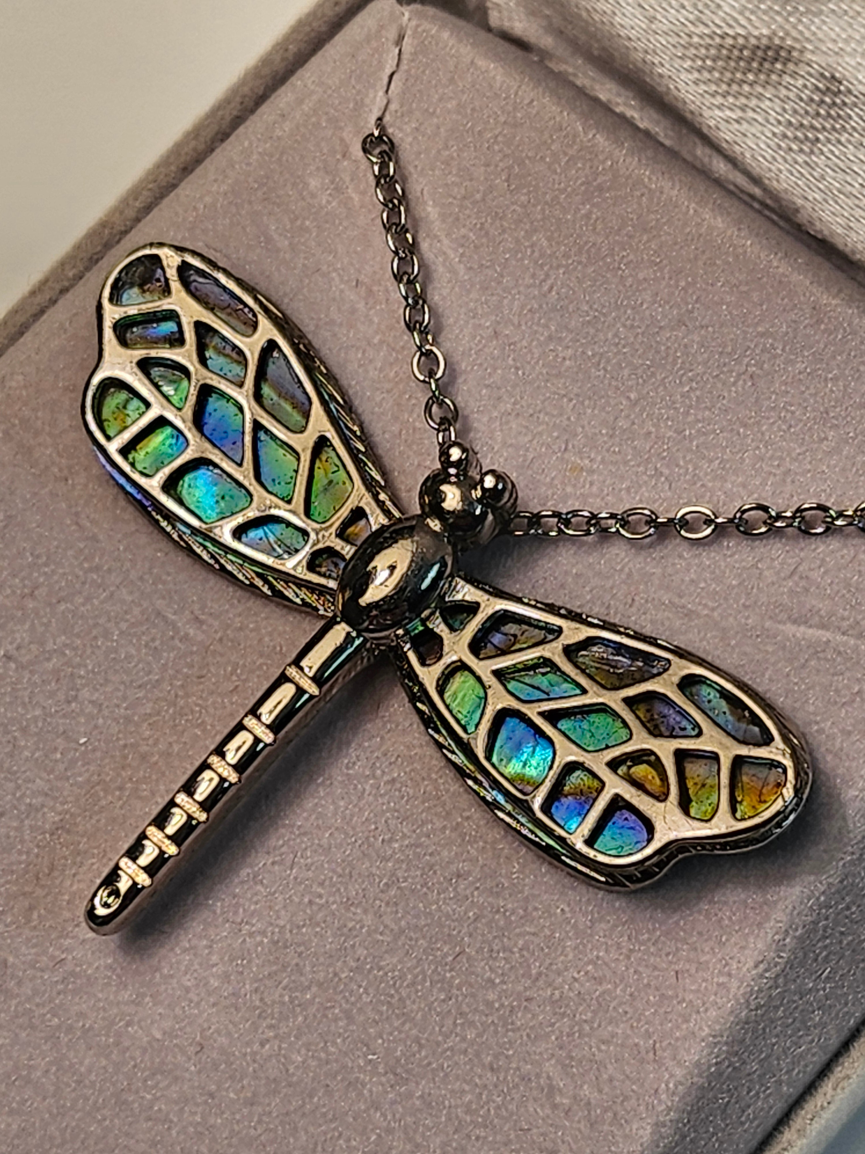 Storrs Necklace - Filigree Dragonfly - Glacier Pearle - 8021209