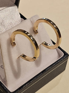 Hoop Earrings - 19mm - Yellow Gold 10Kt - Polished - $242