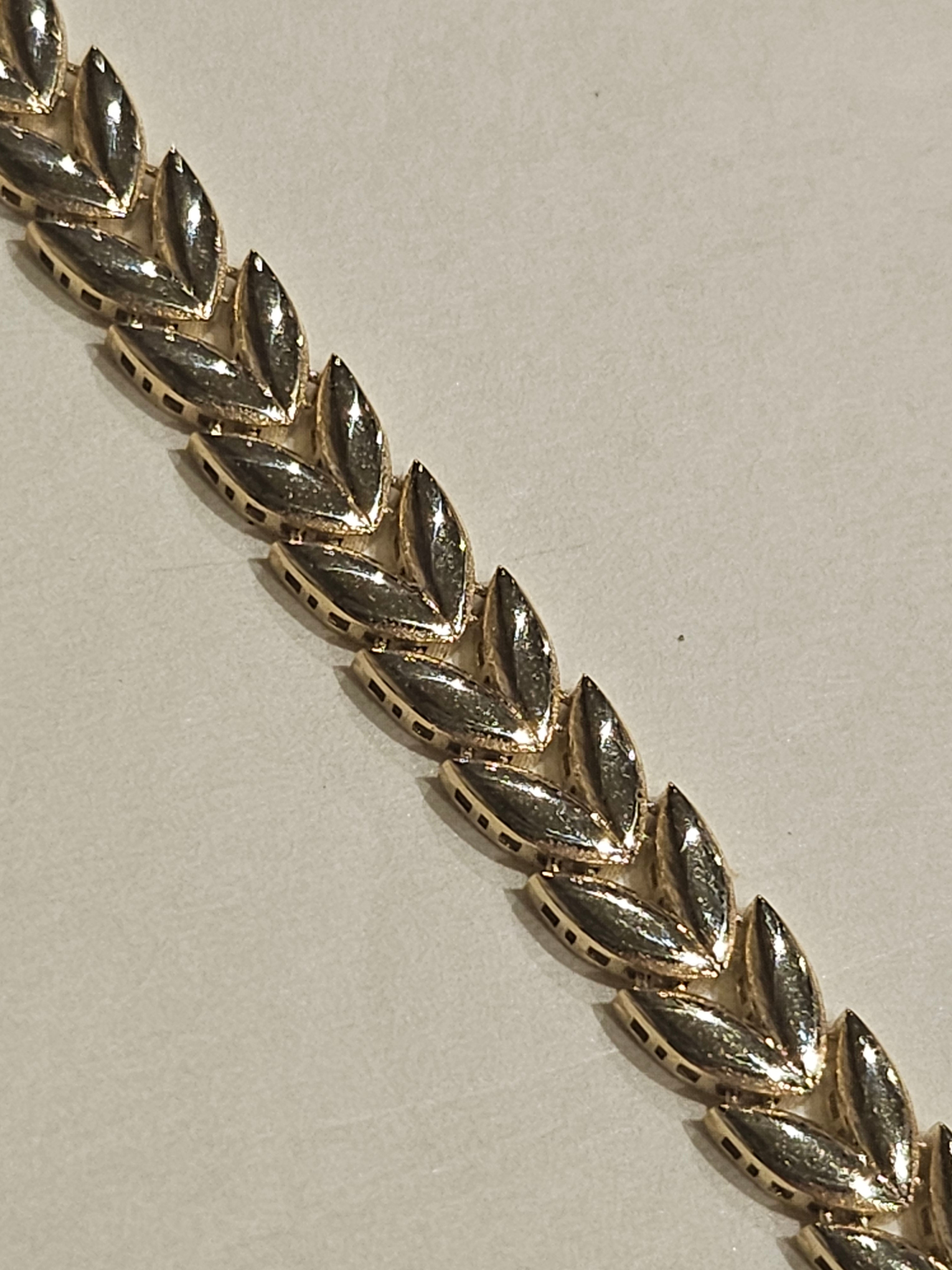 Yellow Gold (10Kt) Fancy Link (Leaf) Bracelet 7.25-inch - 9075 - $1279