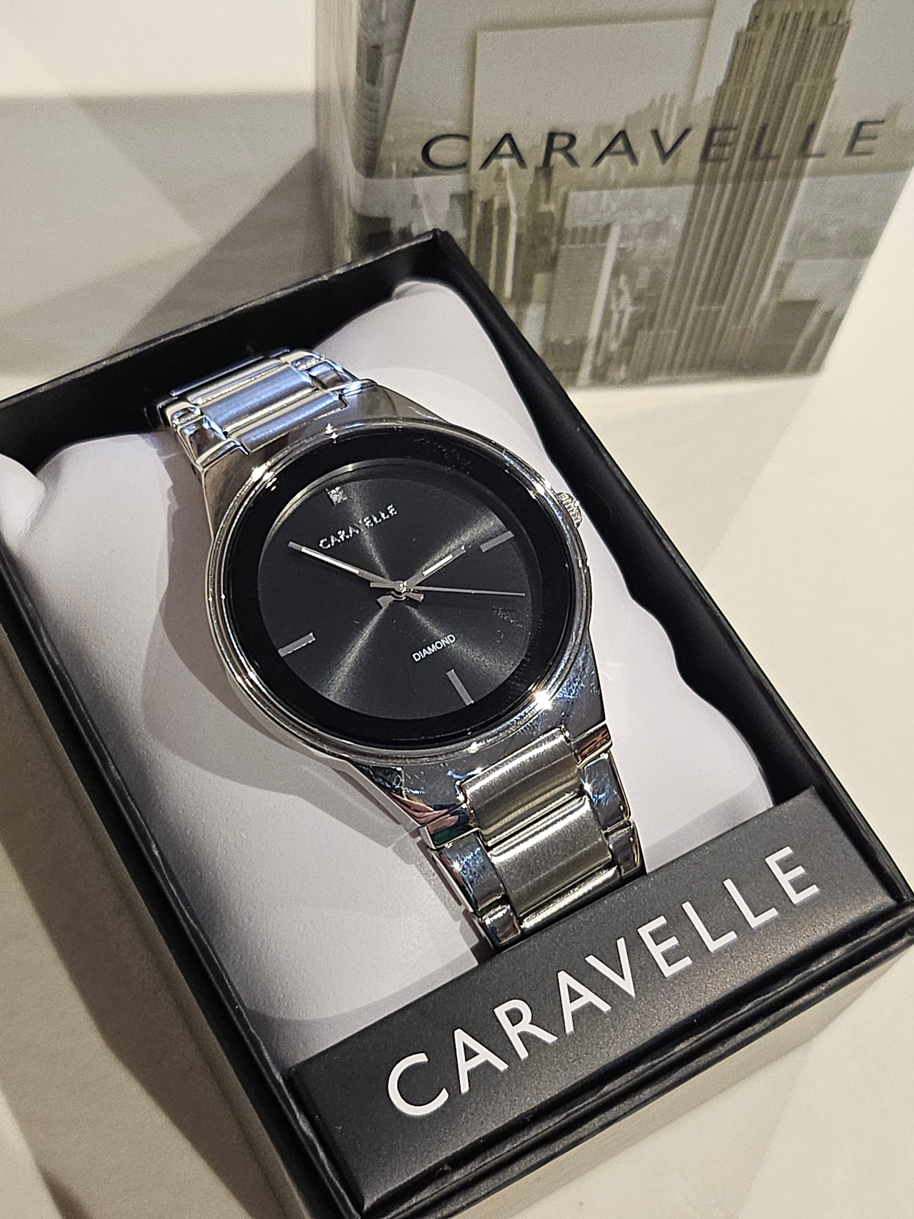 Caravelle Stainless Steel Watch - Black-faced - 43D106