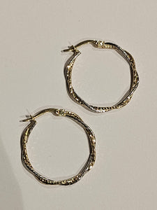 Hoop Earrings - 23mm - Two-tone Gold 10Kt - $322