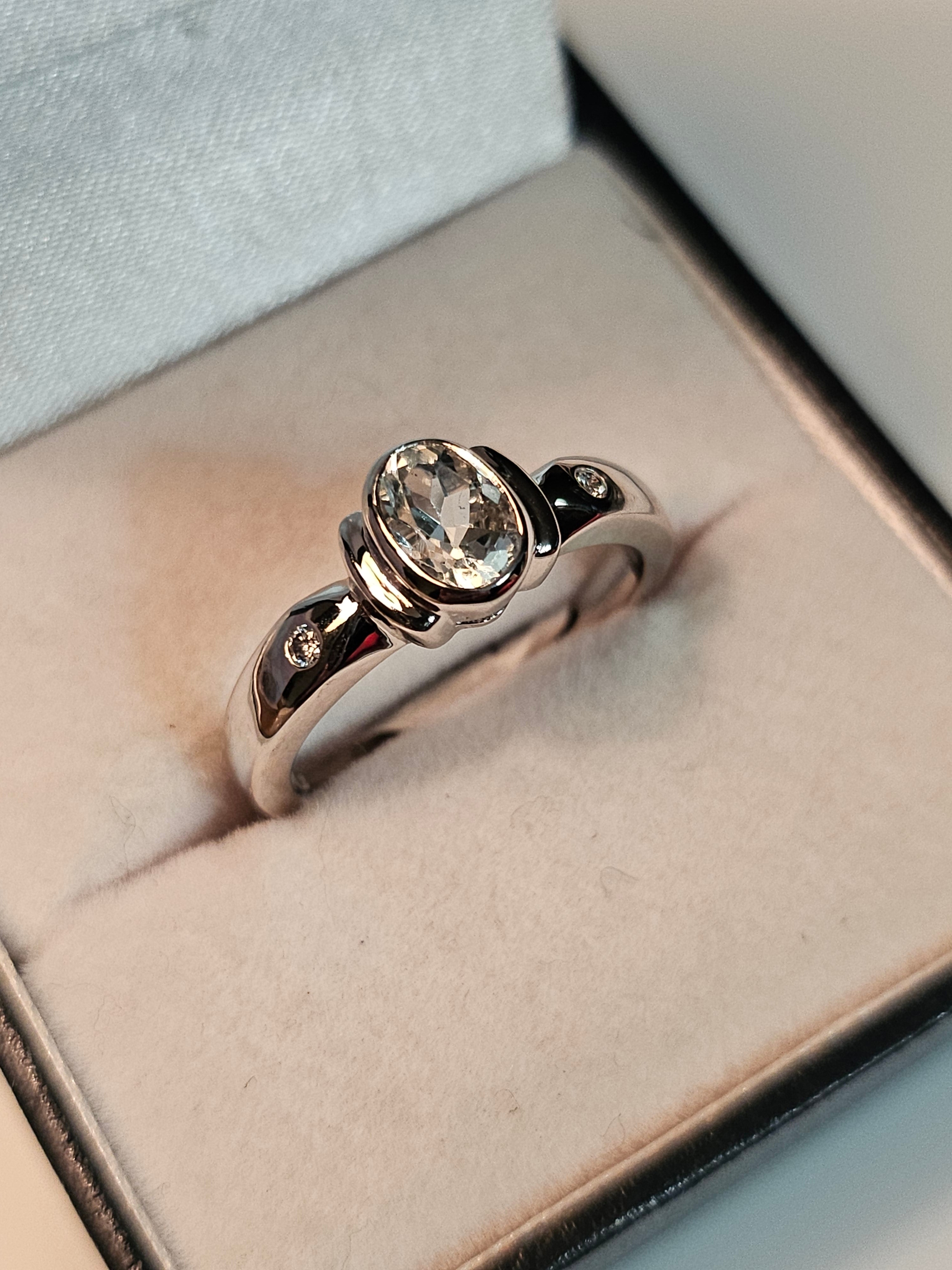 Aquamarine Ring with Diamonds - 438T13AQ