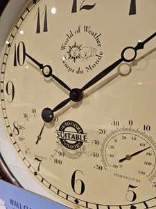 Indoor/Outdoor Wall Clock with Thermometer and Hygrometer - TF008