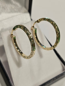 Hoop Earrings - 22mm - Yellow Gold 10Kt - $370