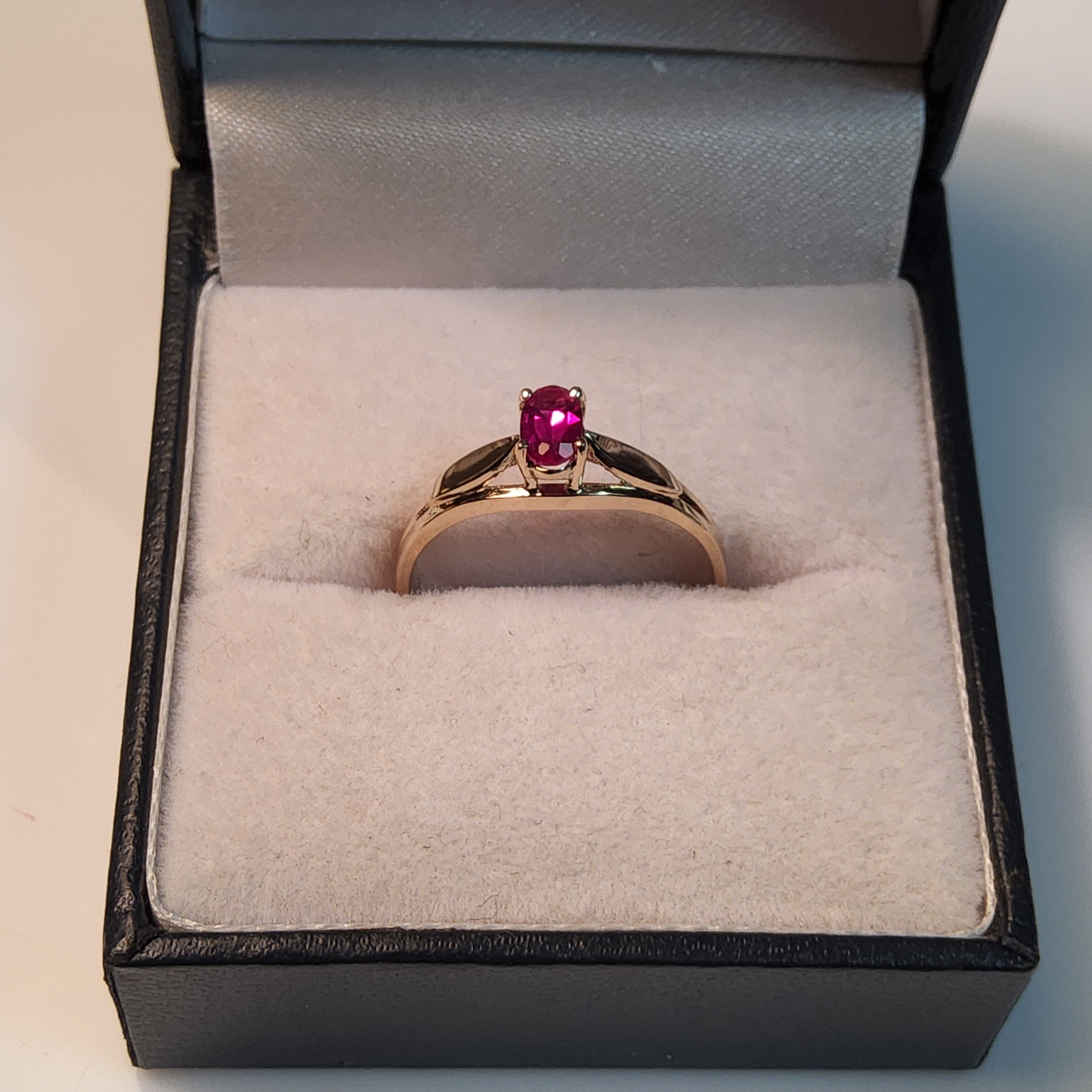 Oval Cut Ruby (Synthetic) Ring - $646