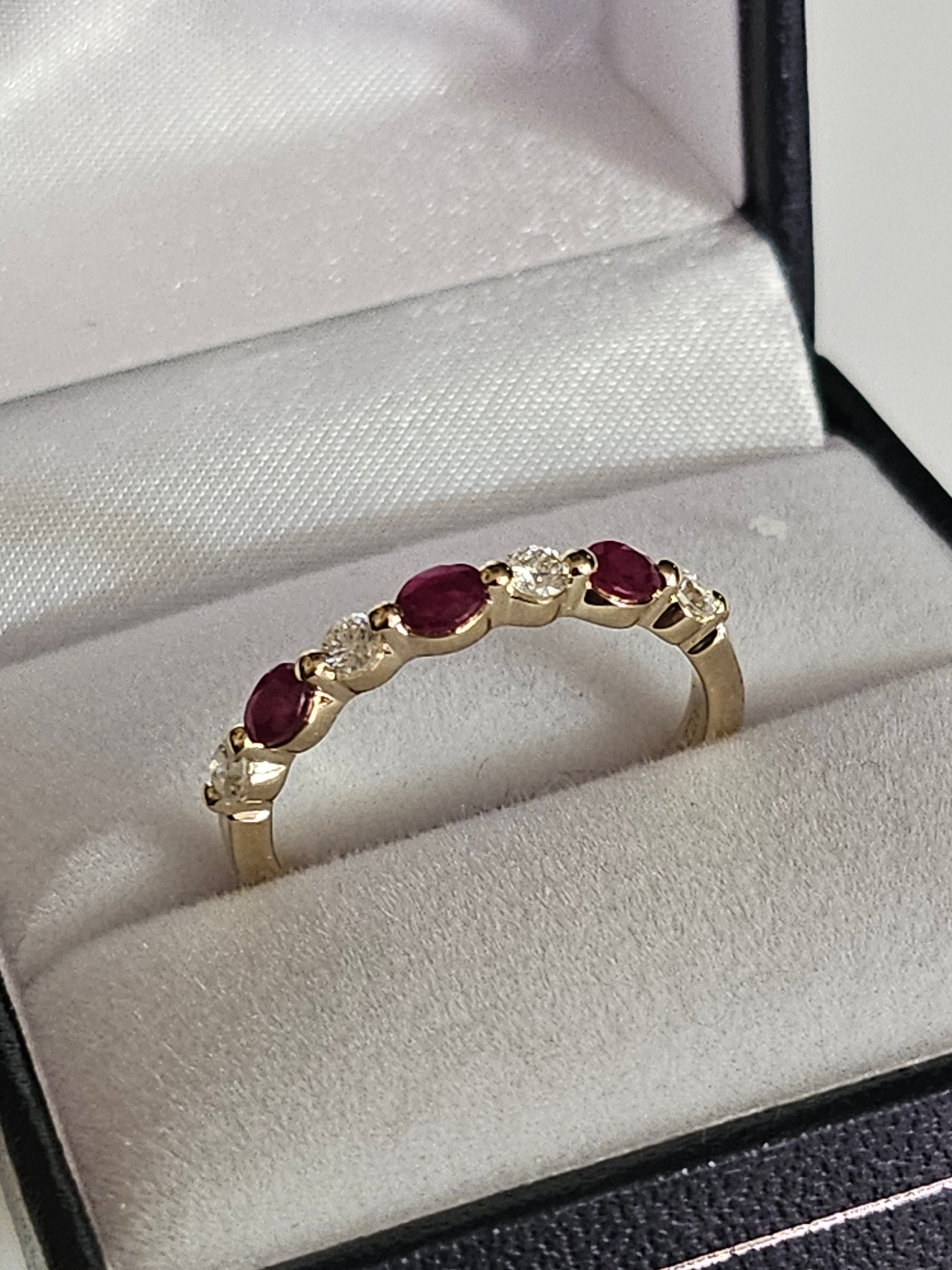 Ruby (3) Ring with Diamonds (4) - R17065
