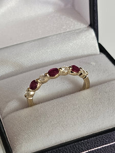 Ruby (3) Ring with Diamonds (4) - R17065