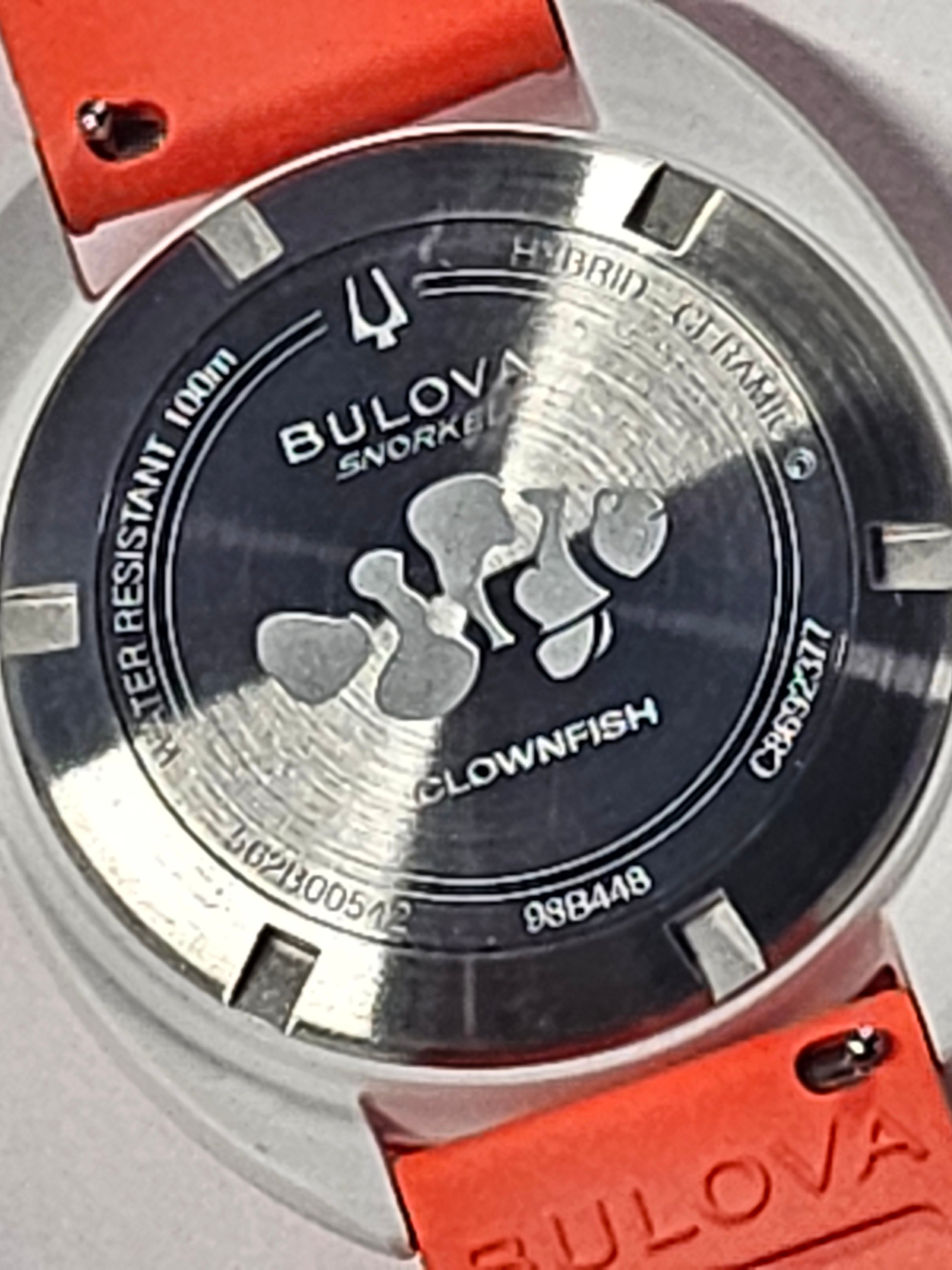 Bulova Orange Rubber Strap Watch - 98B448 (Snorkel)