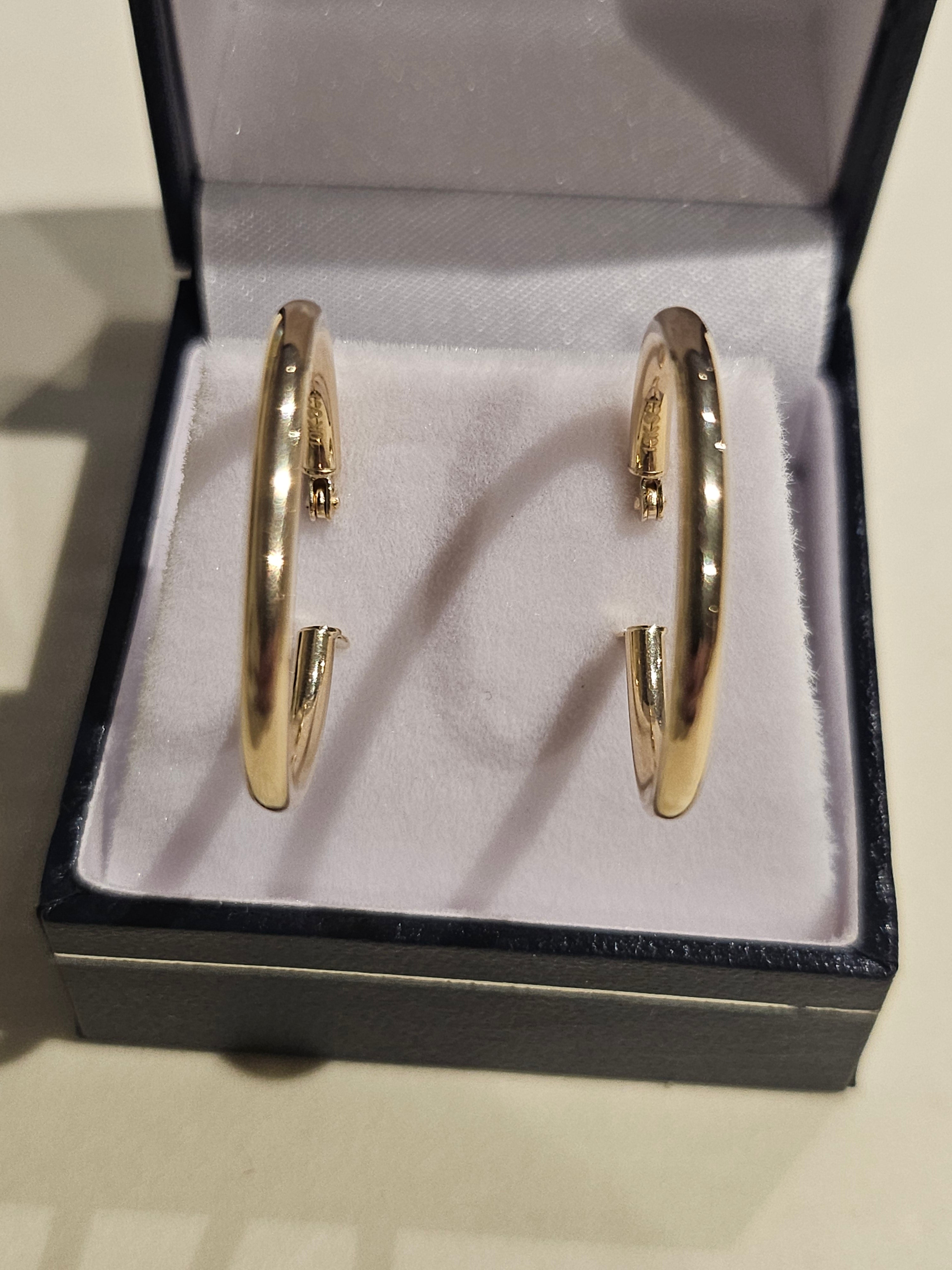 Hoop Earrings - 22mm - Yellow Gold 10Kt - Polished - $266