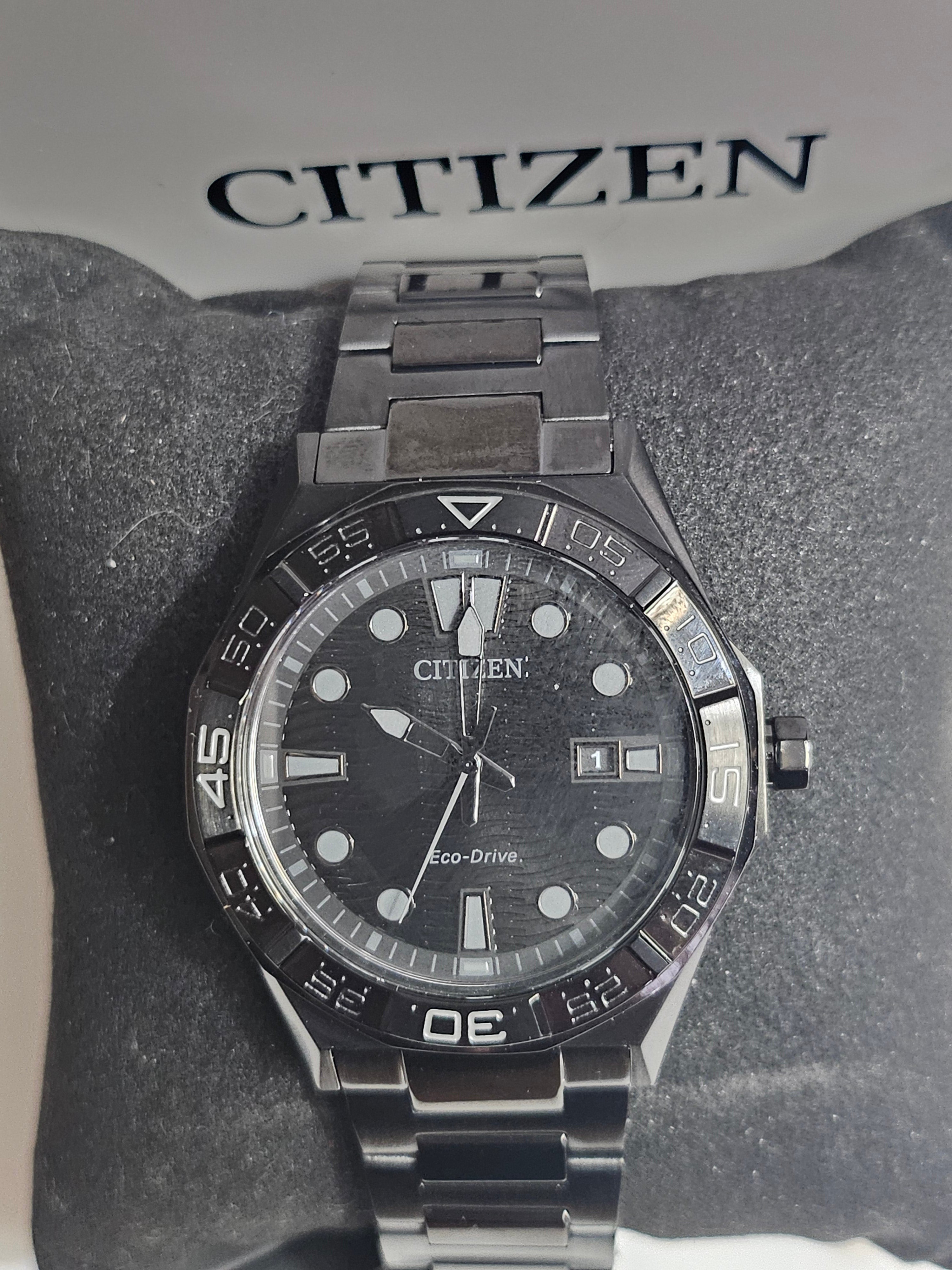 Citizen Eco-Drive Stainless Steel Watch - Black - AW1844-52E - Brycen