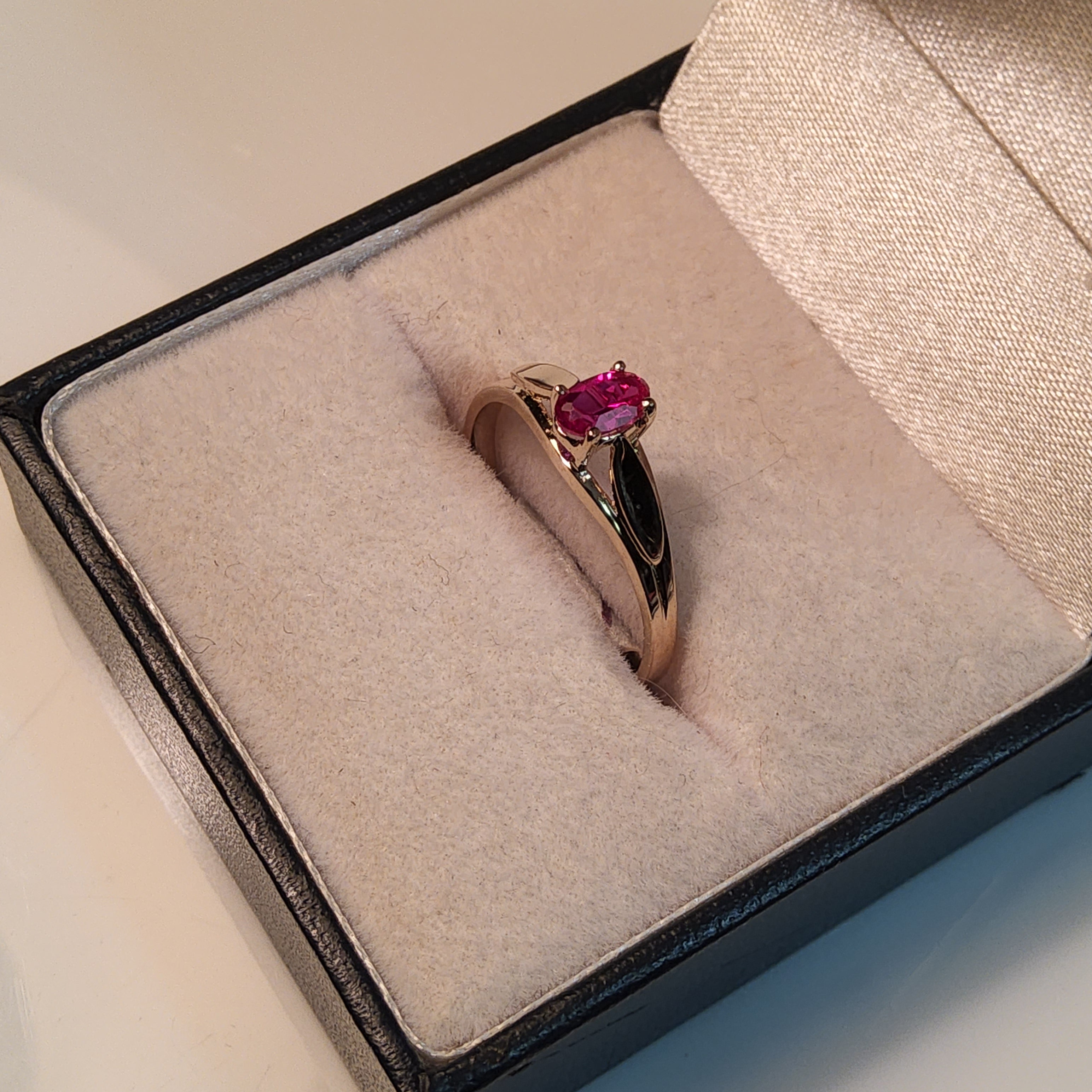 Oval Cut Ruby (Synthetic) Ring - $646