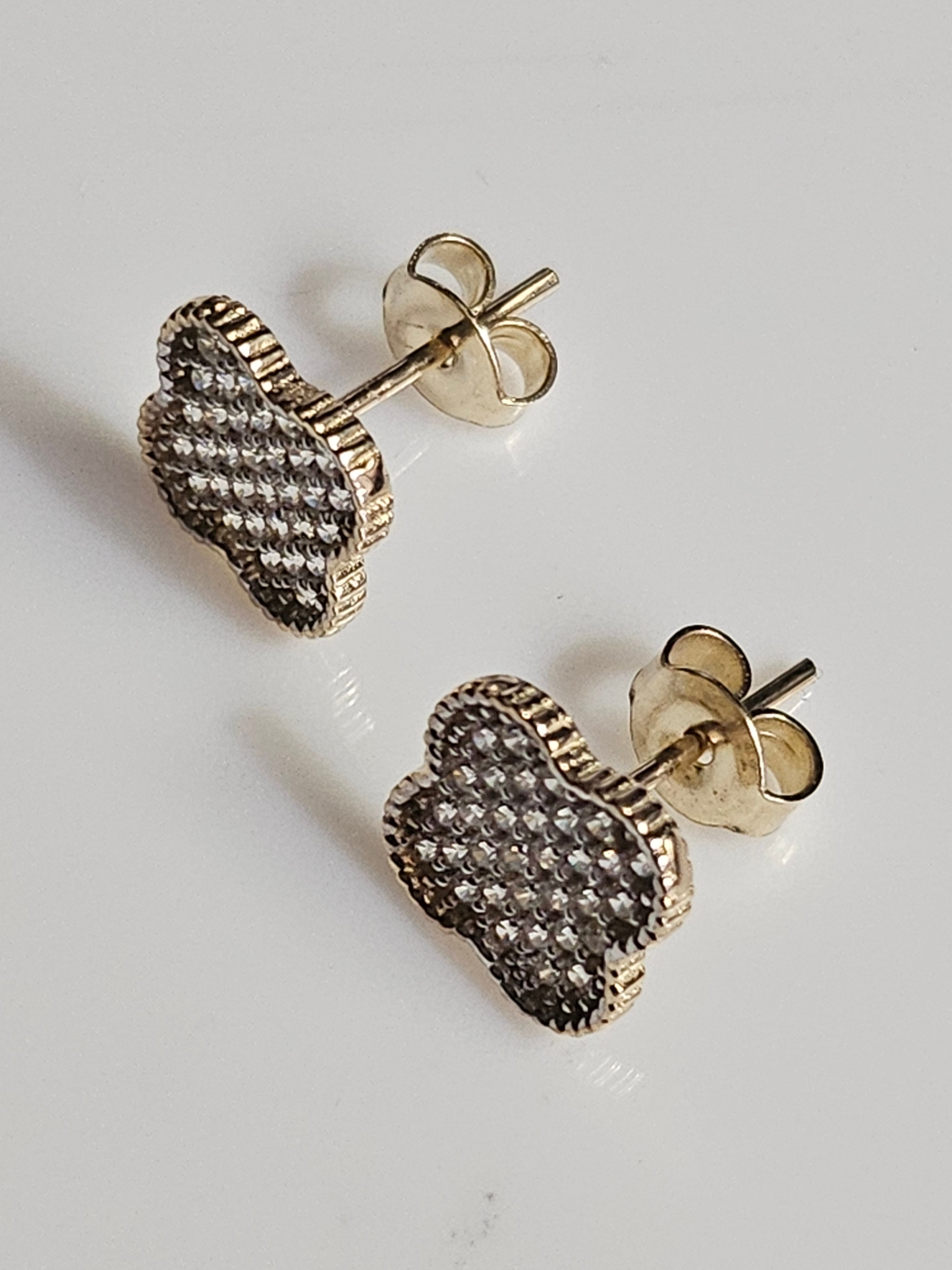 Stud Earrings - Yellow Gold 10Kt - Four-lobed Design - $387