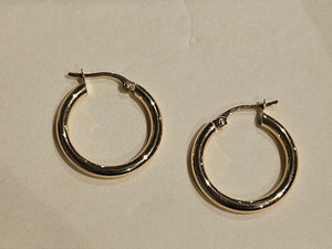 Hoop Earrings - 19mm - Yellow Gold 10Kt - Polished - $266