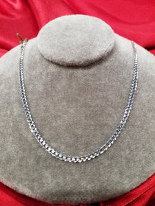 24" 10Kt White Gold Curb Style Chain - in-stock options
