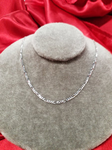 20" 10Kt White Gold Chain - Figaro Style