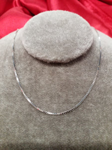 18" 10Kt White Gold Box Style Chain