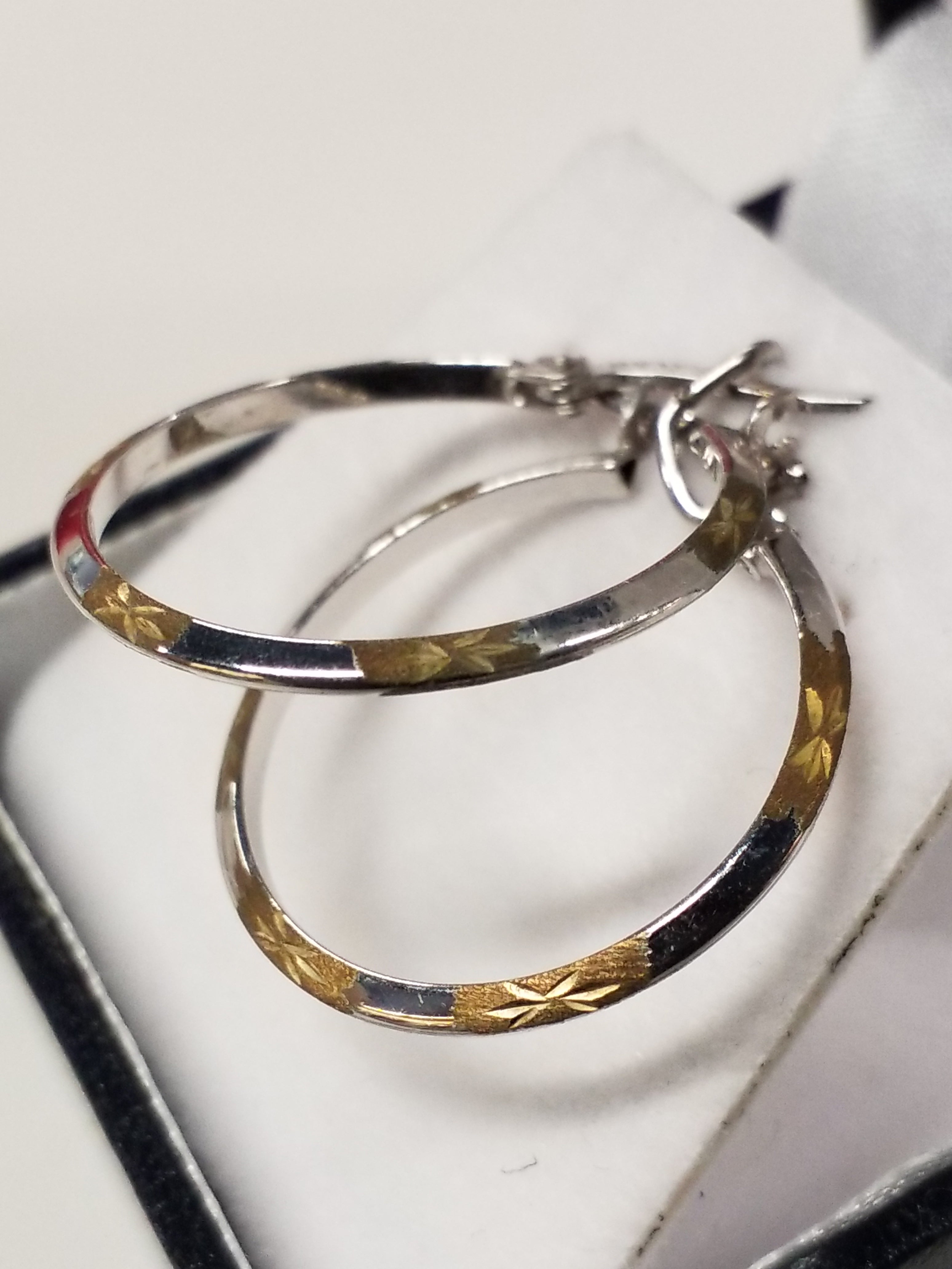 Two-Tone Gold Hoop Earrings