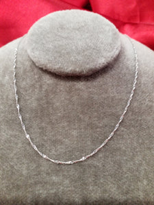 22" 10Kt White Gold Singapore Style Chain