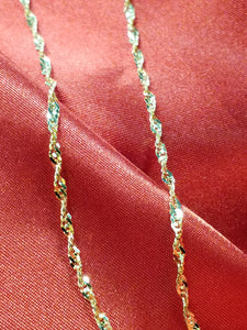 18" 10Kt Yellow Gold Singapore Style Chain