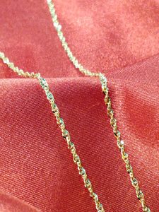 24" 10Kt Yellow Gold Singapore Style Chain