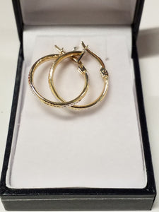 Two-Tone Gold Hoop Earrings 15mm