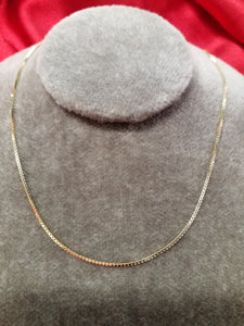 22" 10Kt Yellow Gold Box Style Chain
