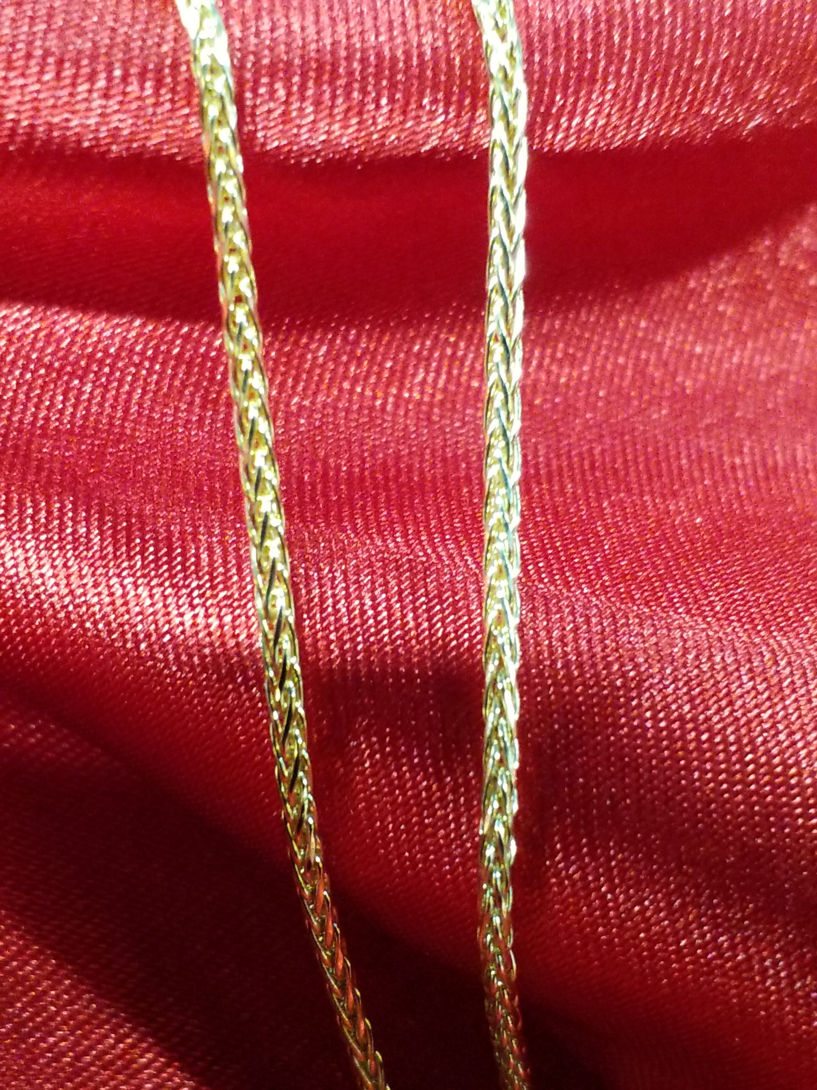 24" 10Kt Yellow Gold Wheat Style Chain