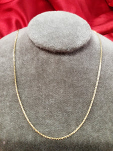 24" 10Kt Yellow Gold Wheat Style Chain