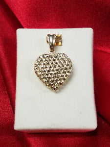 Gold Charm - Puffed Heart