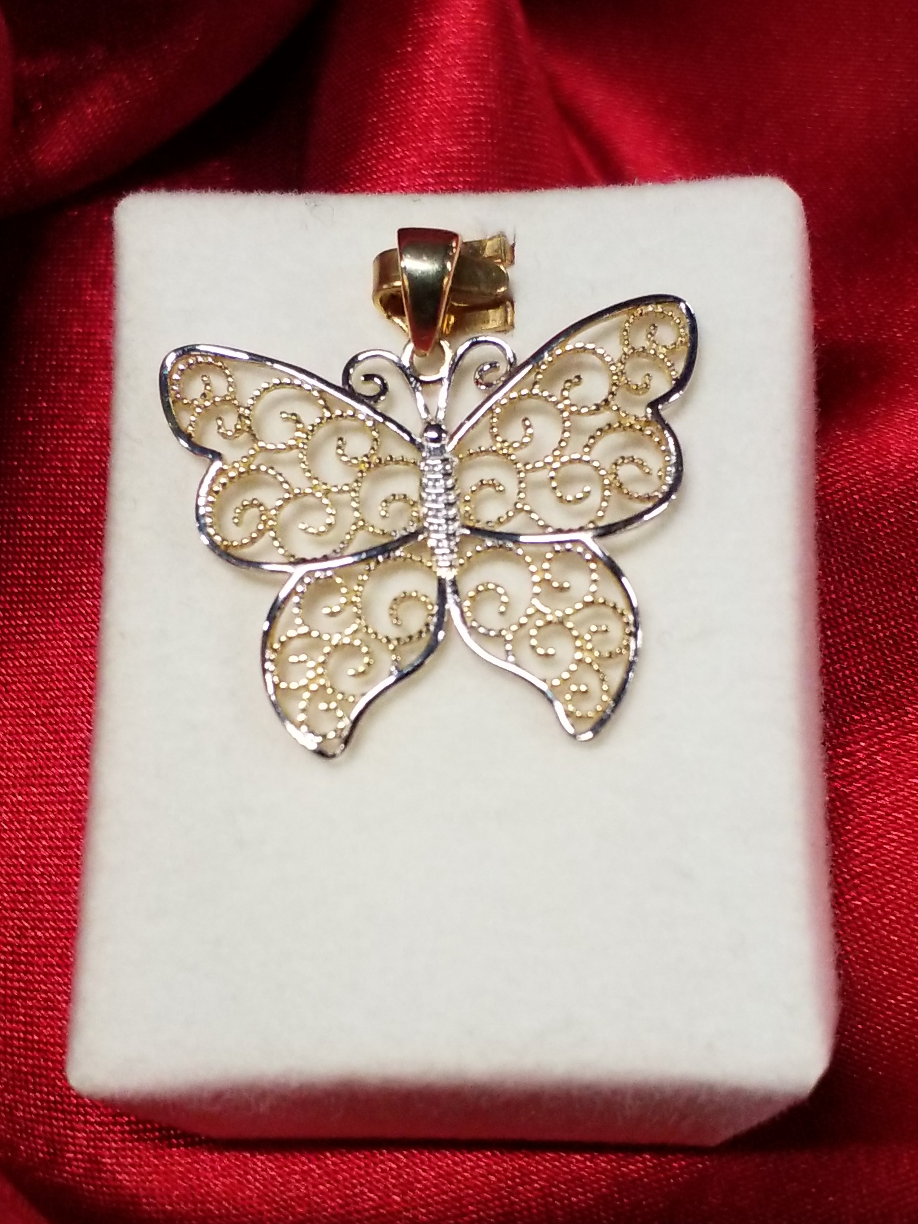 Two-Tone Gold Charm - Butterfly