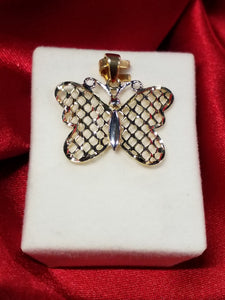 Two-Tone Gold Charm - Butterfly