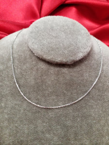 18" 10Kt White Gold Wheat Style Chain