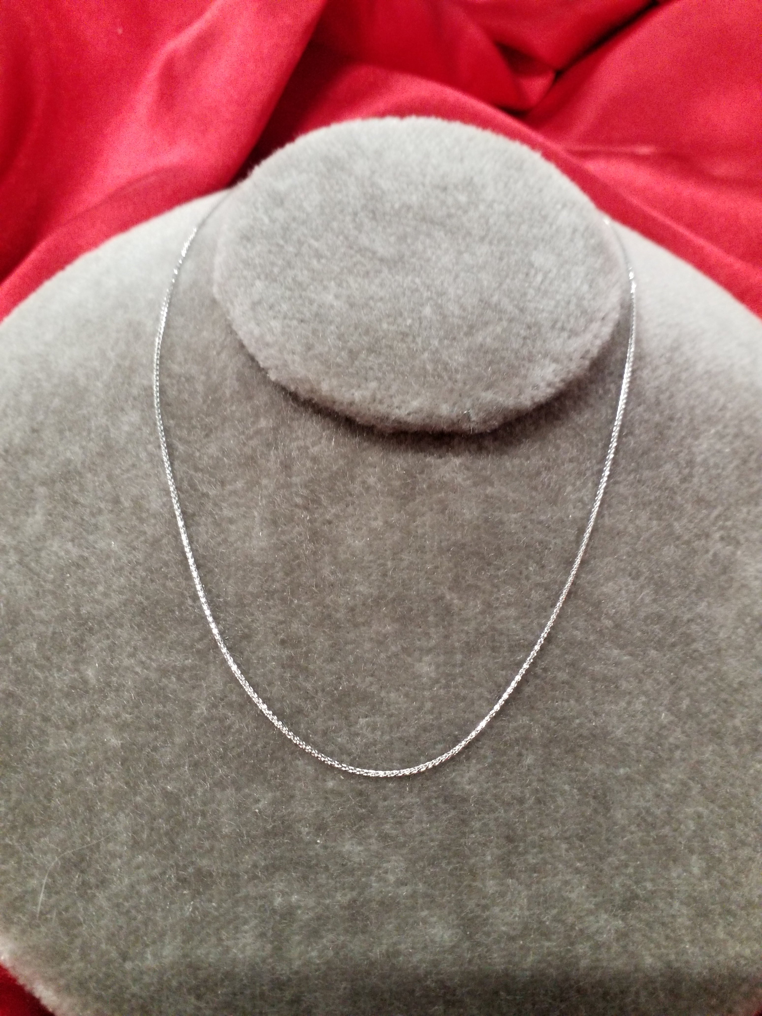 20" 10Kt White Gold Chain - Wheat Style