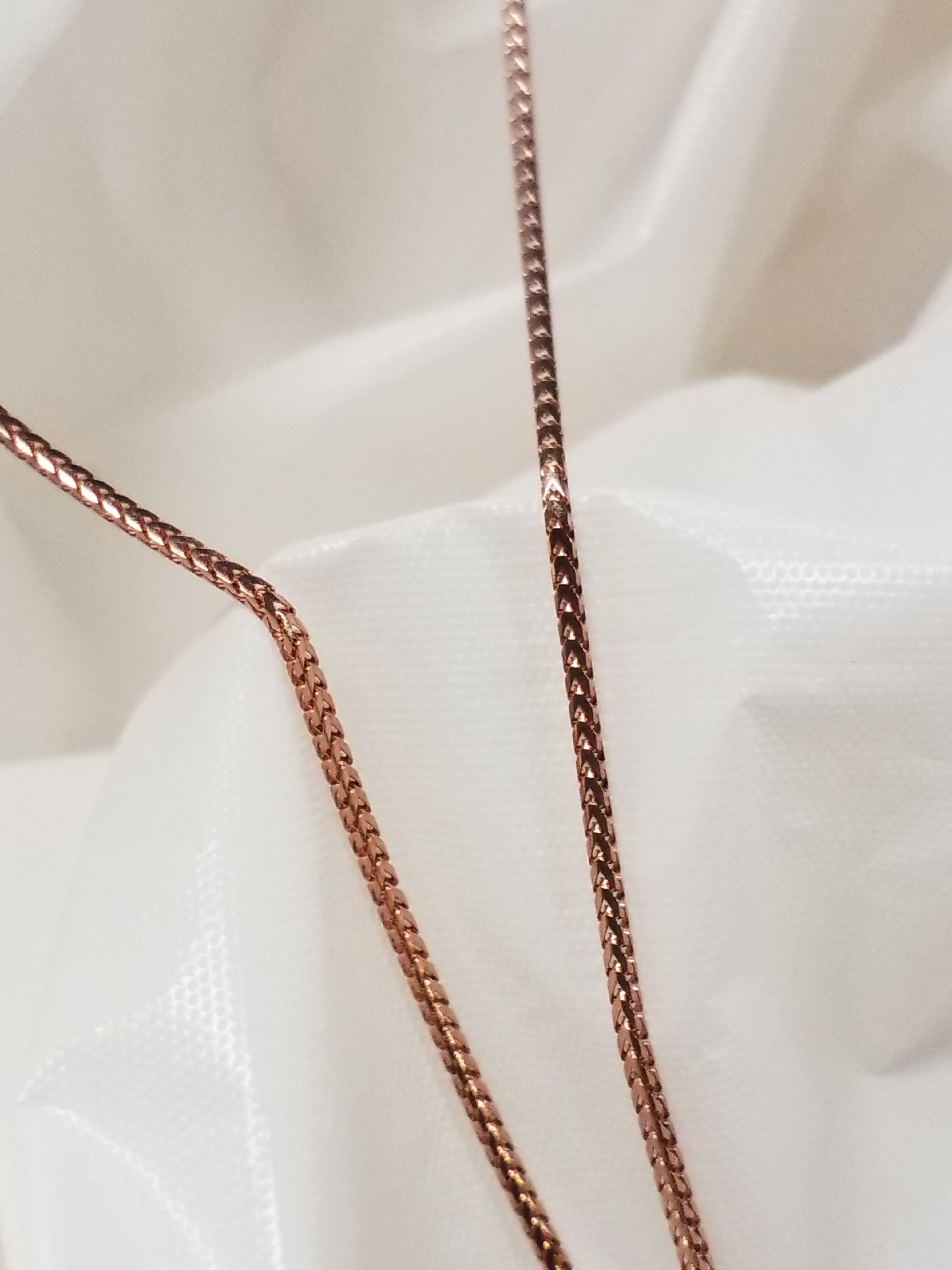 20" 10Kt Rose Gold Wheat Style Chain