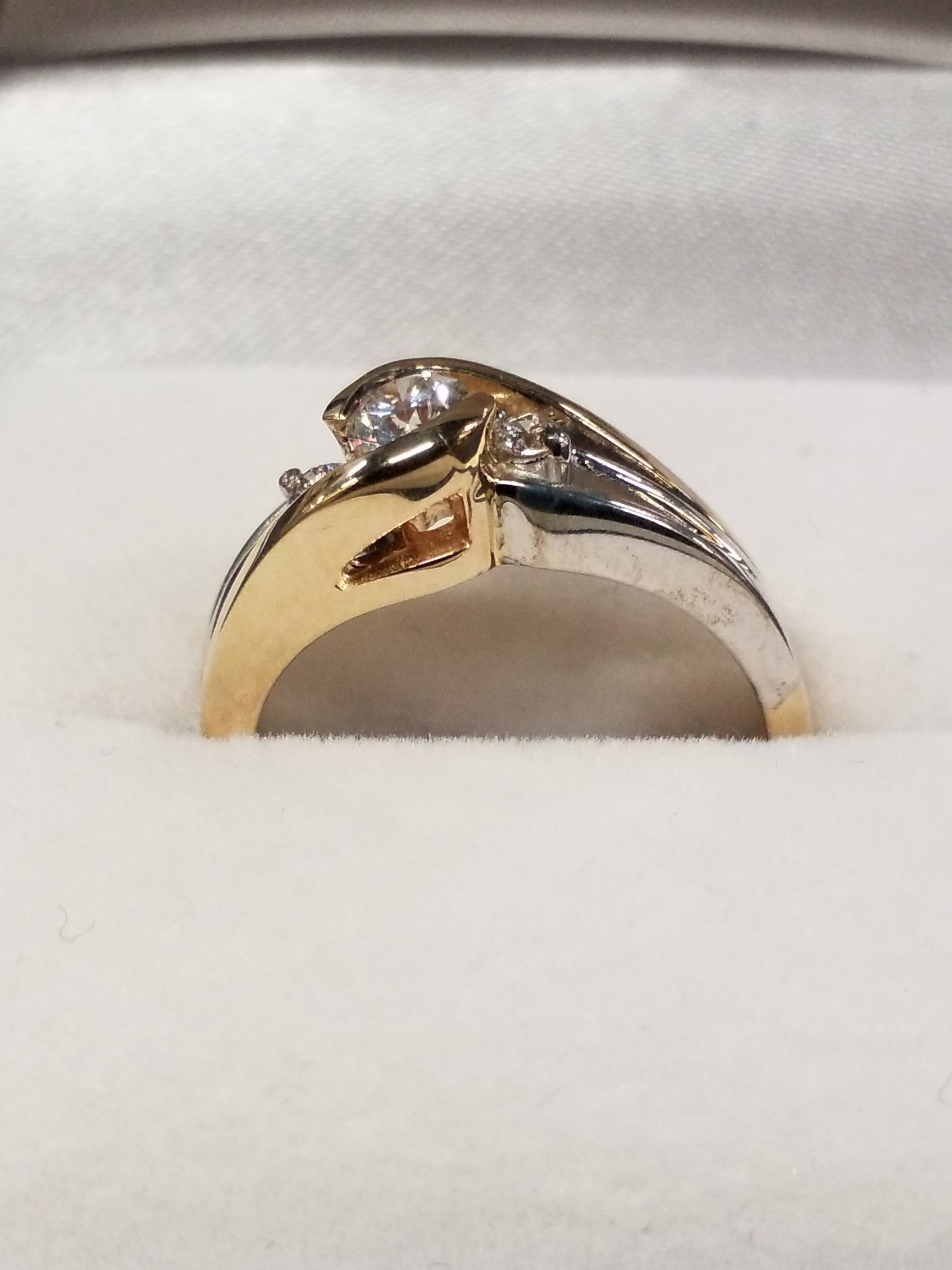 Two-Tone Gold Diamond Engagement Ring