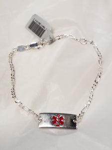 Sterling Silver Medical ID Bracelet - Childs