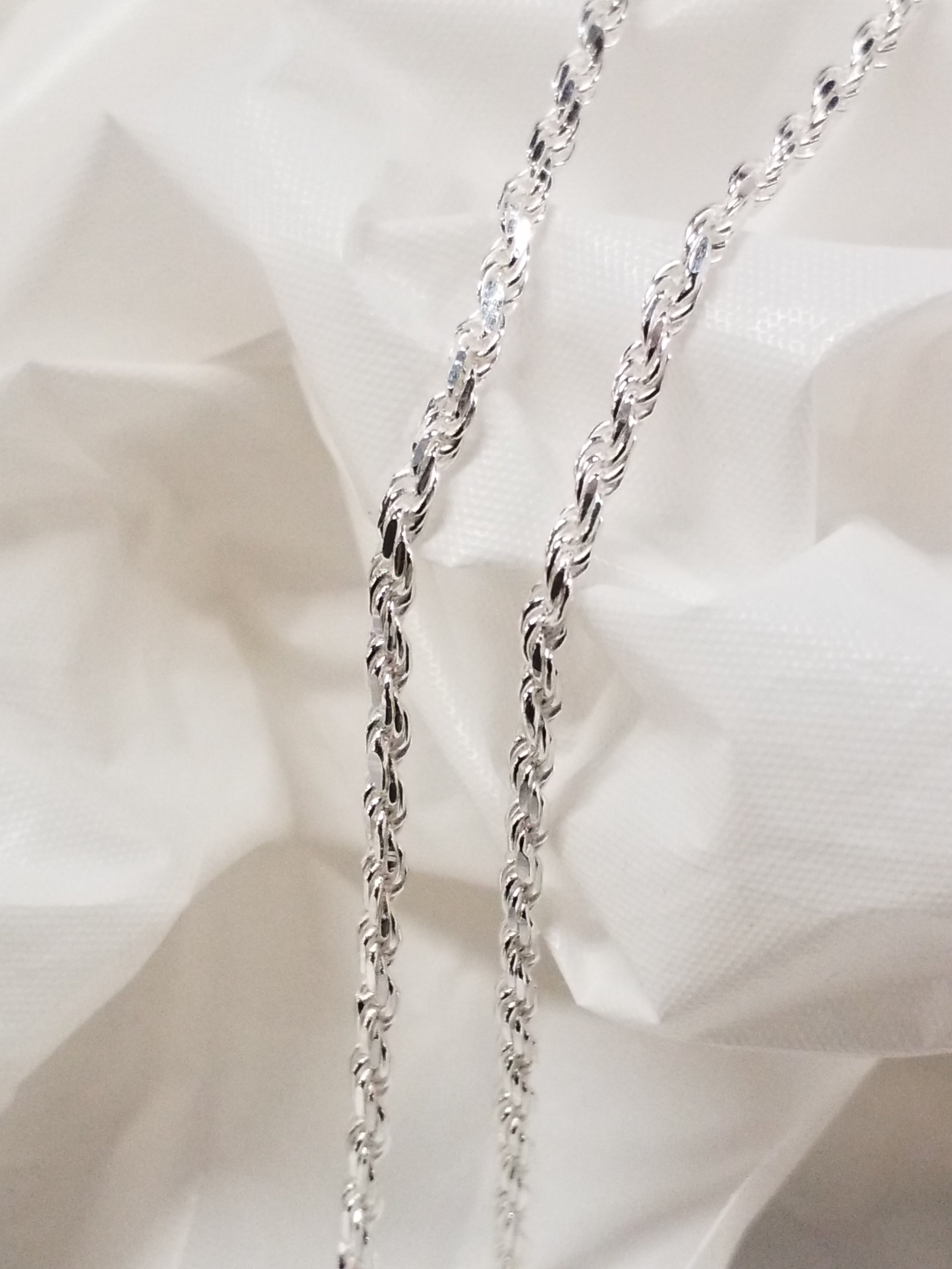 18" Sterling Silver S/SChain Solid Rope Style