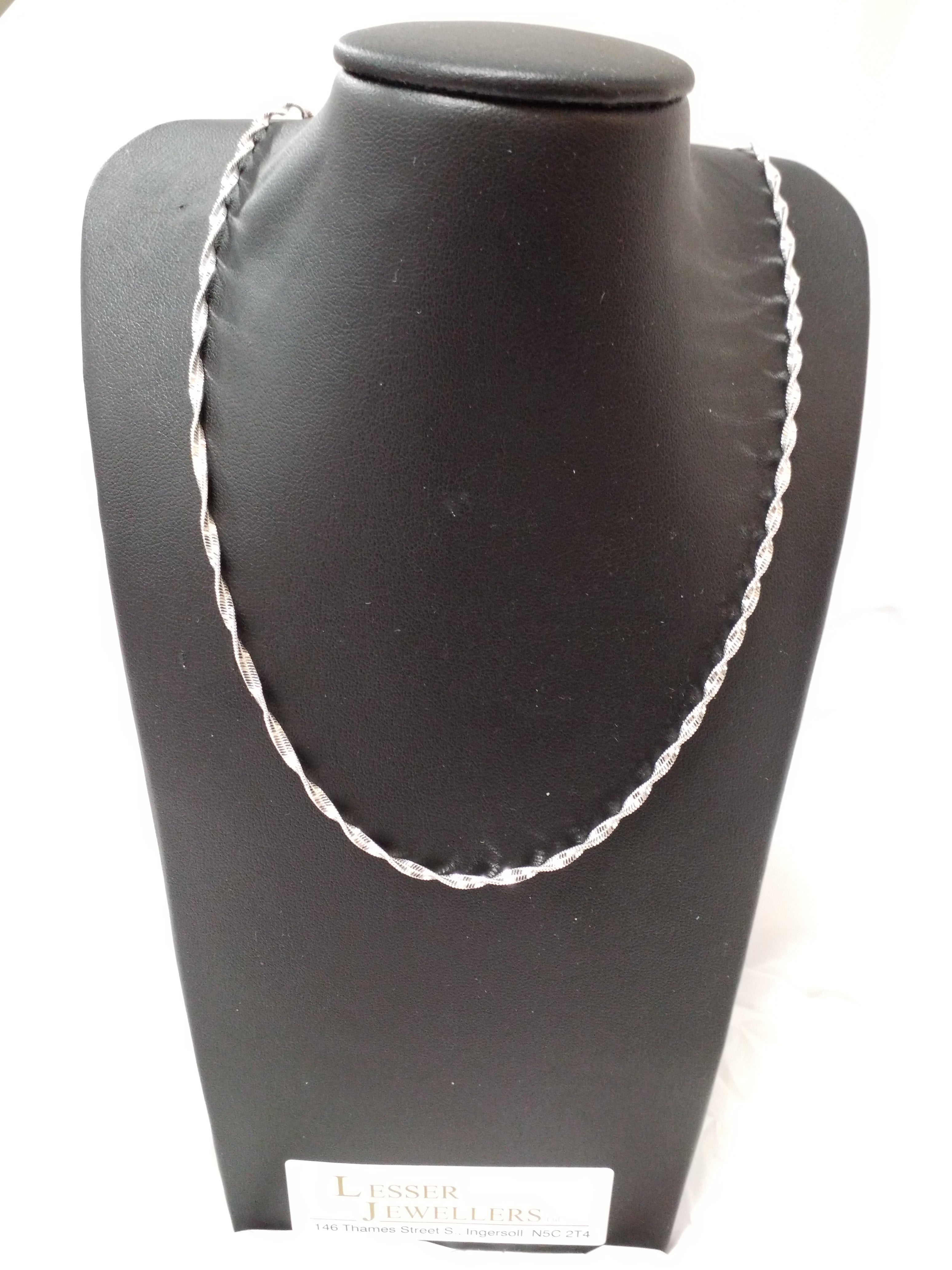 20" Sterling Silver S/SChain Sparkle Style