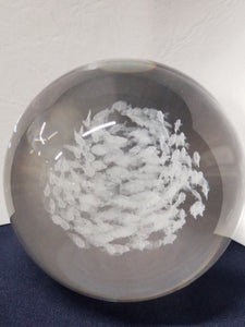 Glass Paperweight - School of Fish
