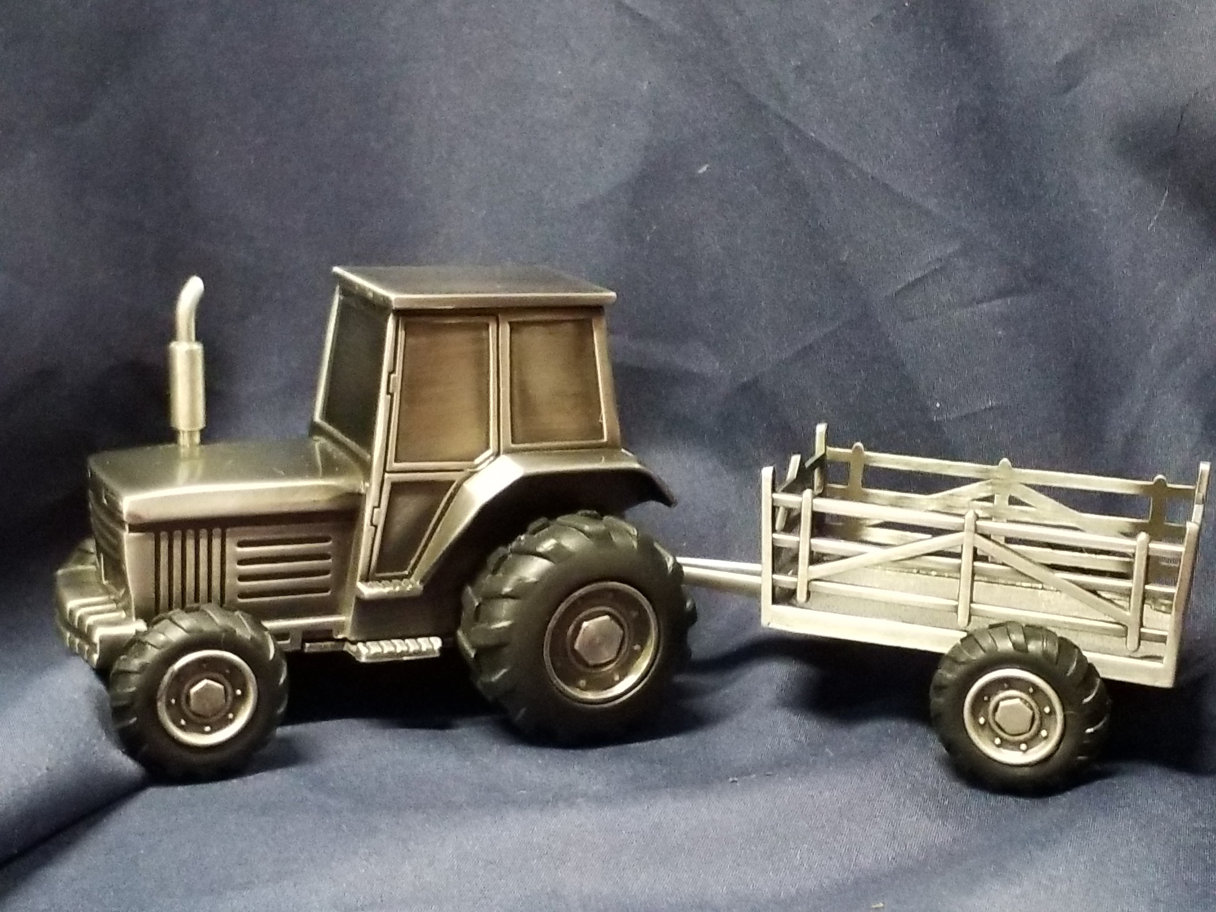 Pewter Bank - Tractor and Wagon