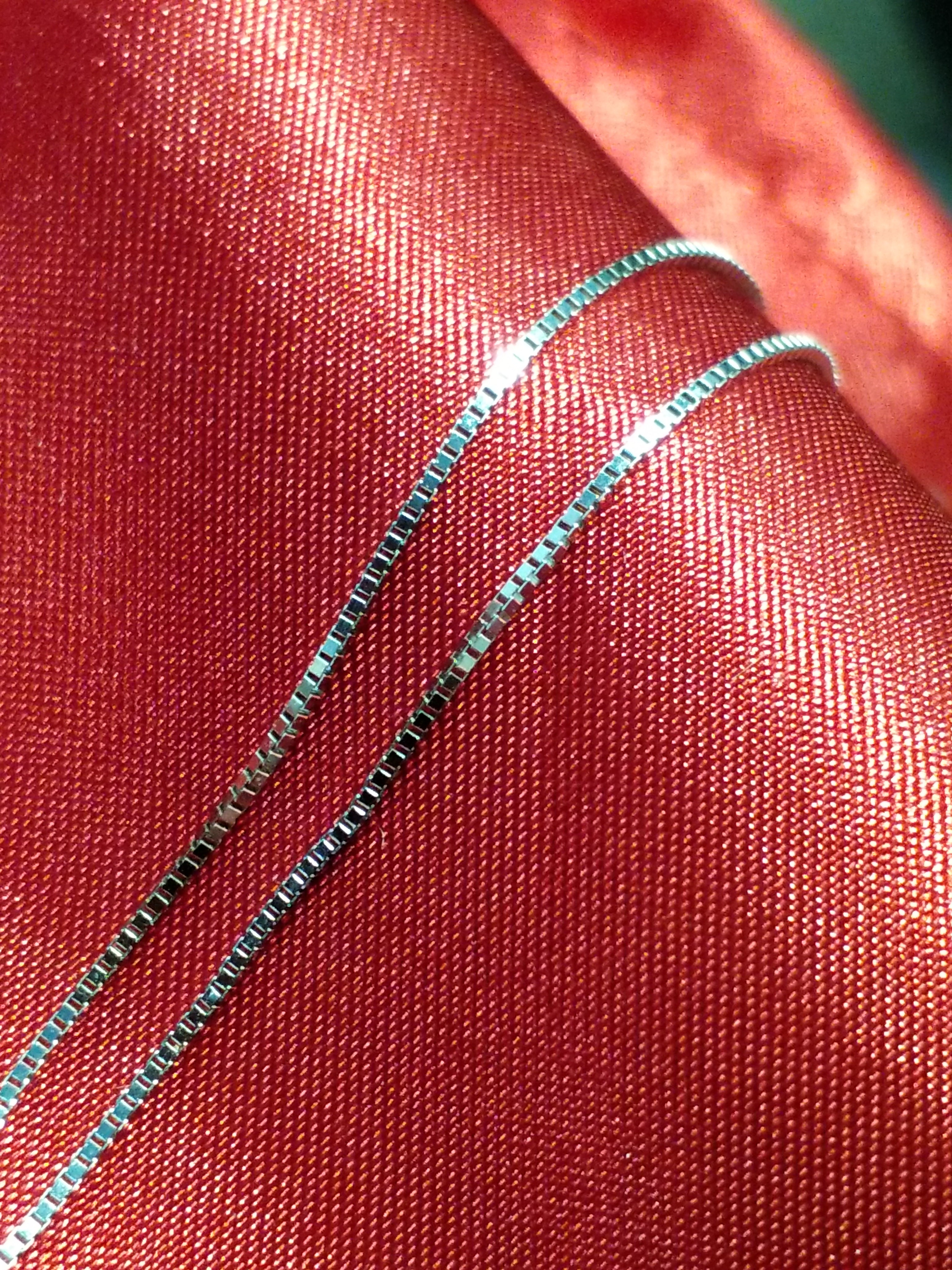 10Kt White Gold Box Style Anklet