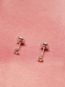 Children's 10kt Earrings - Cubic Zirconia - Screw Backs