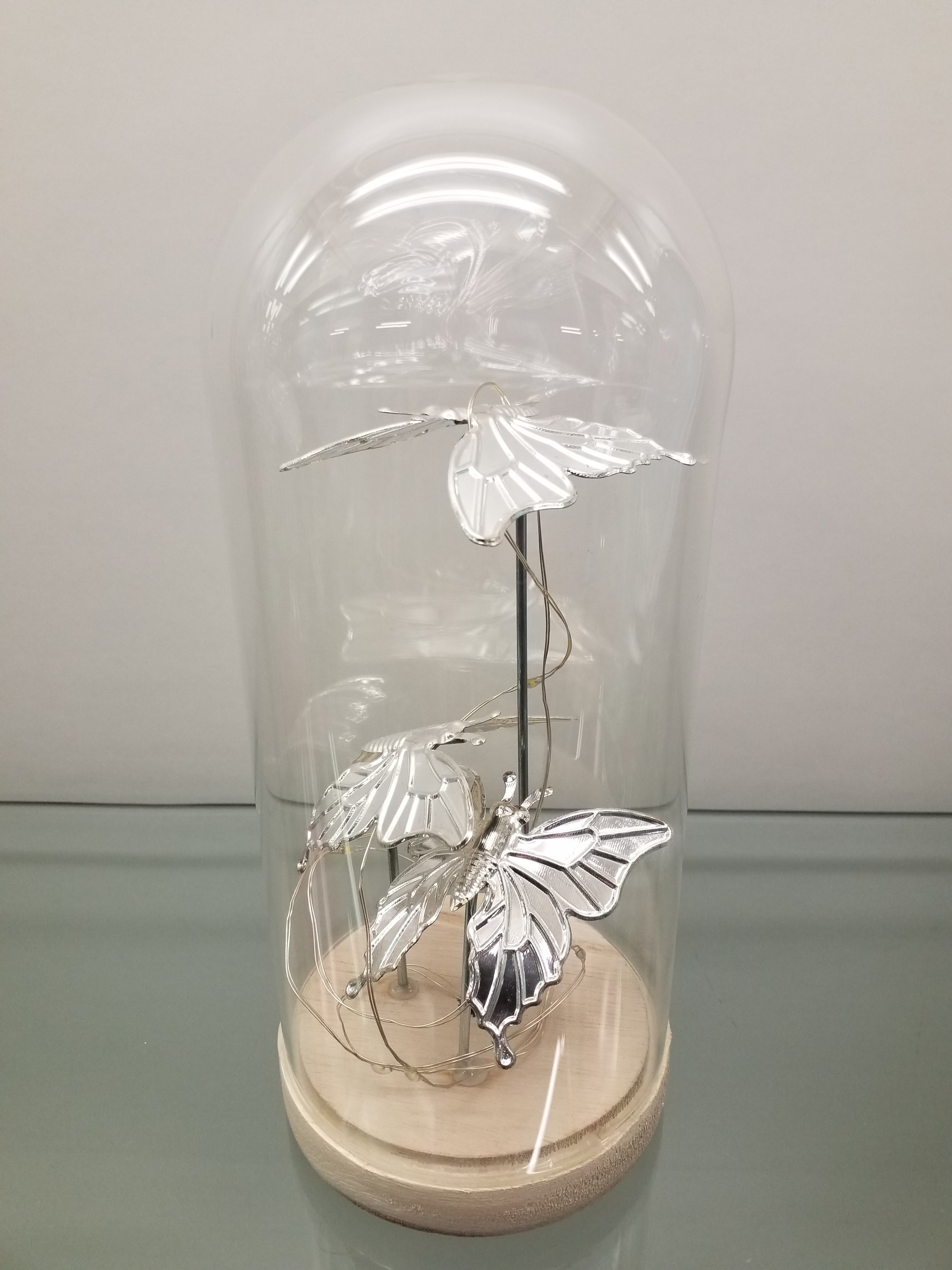 Table Decoration Light up - Silver Butterflies
