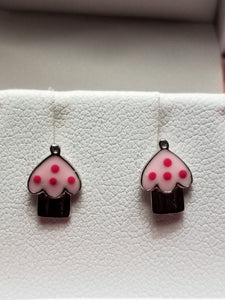 Children's Sterling Silver Earrings - Cupcakes